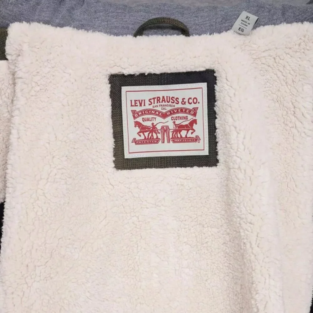 Levi's Plaid Sherpa Lined Hooded Shirt Jacket 3XL - Picture 6 of 14